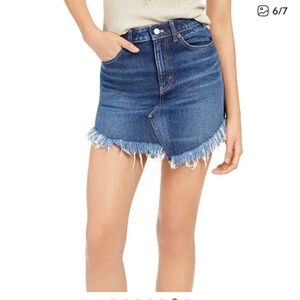 We The Free Blue Denim Bailey Skirt